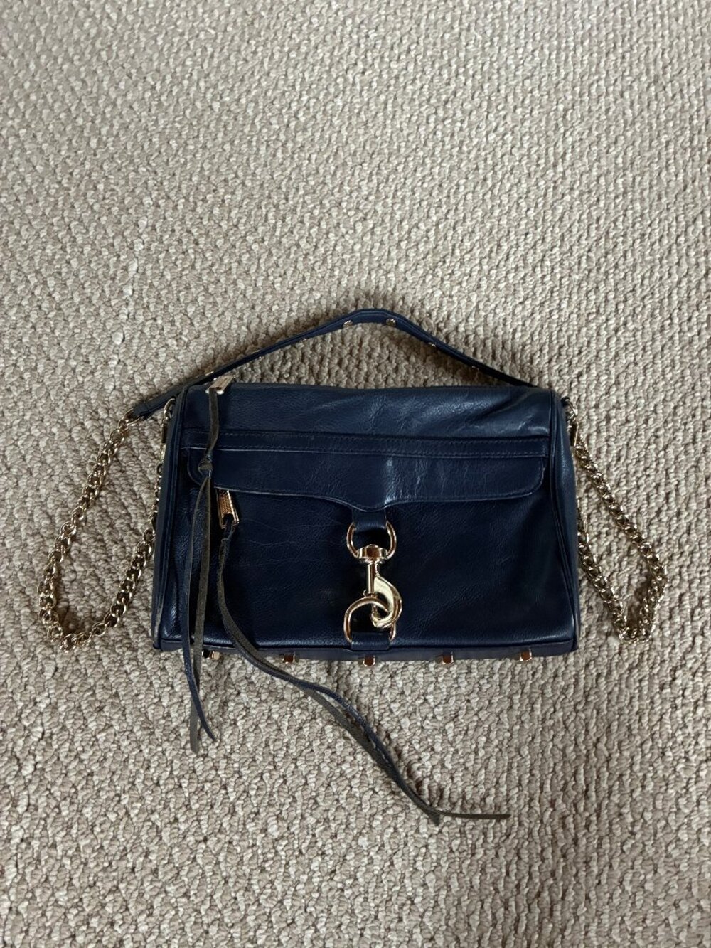 Rebecca Minkoff Mini Mac Navy Blue Crossbody Bag READ